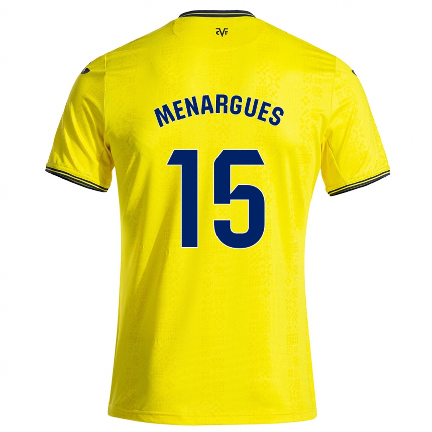 Niño Fútbol Camiseta Joseda Menargues #15 Amarillo Negro 1ª Equipación 2024/25 Argentina