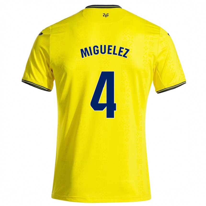 Niño Fútbol Camiseta Irene Miguélez #4 Amarillo Negro 1ª Equipación 2024/25 Argentina