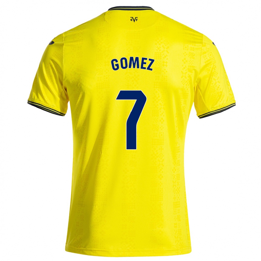 Niño Fútbol Camiseta Lucía Gómez #7 Amarillo Negro 1ª Equipación 2024/25 Argentina