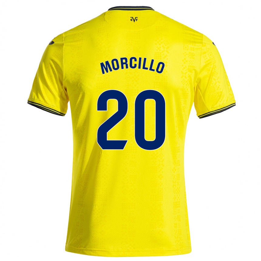 Niño Fútbol Camiseta Raquel Morcillo #20 Amarillo Negro 1ª Equipación 2024/25 Argentina