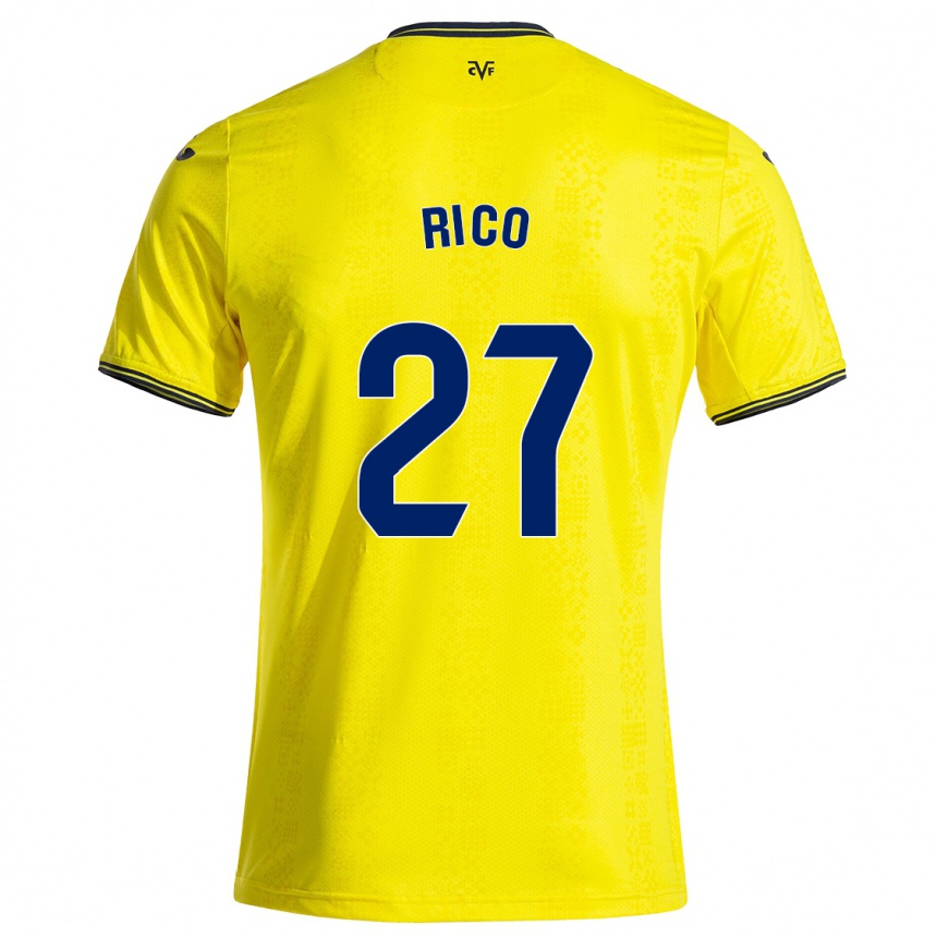 Niño Fútbol Camiseta Vera Rico #27 Amarillo Negro 1ª Equipación 2024/25 Argentina