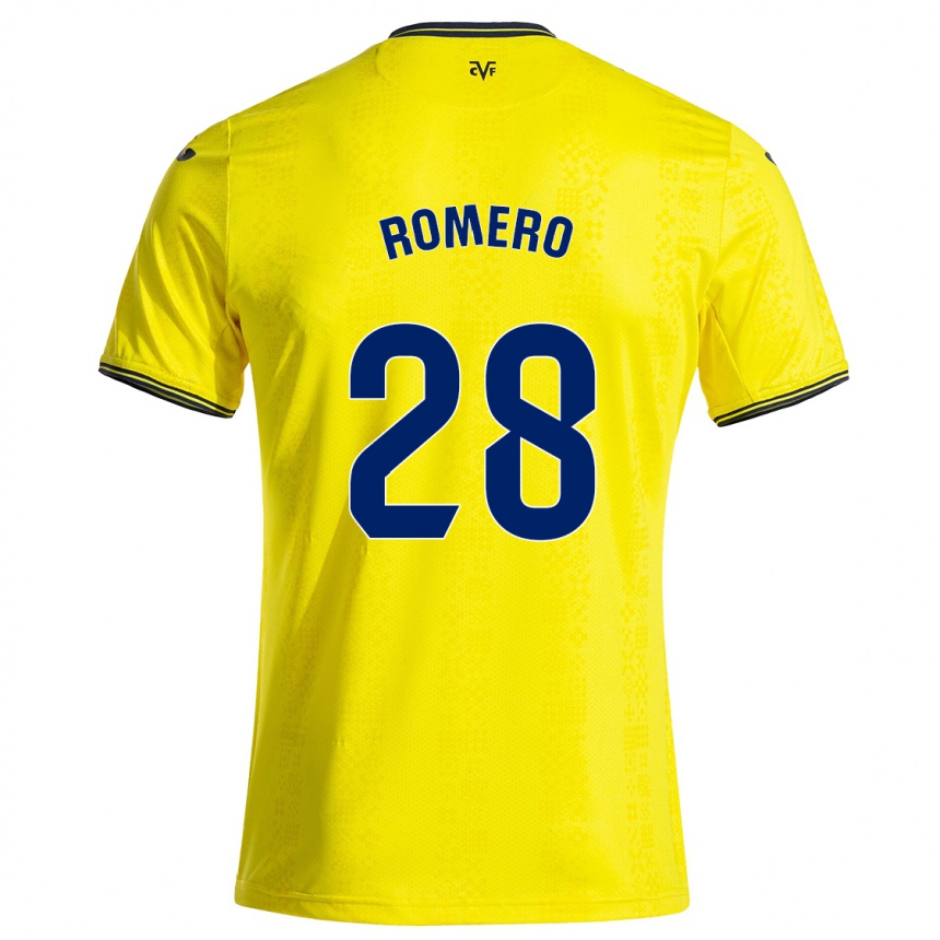 Niño Fútbol Camiseta María Romero #28 Amarillo Negro 1ª Equipación 2024/25 Argentina