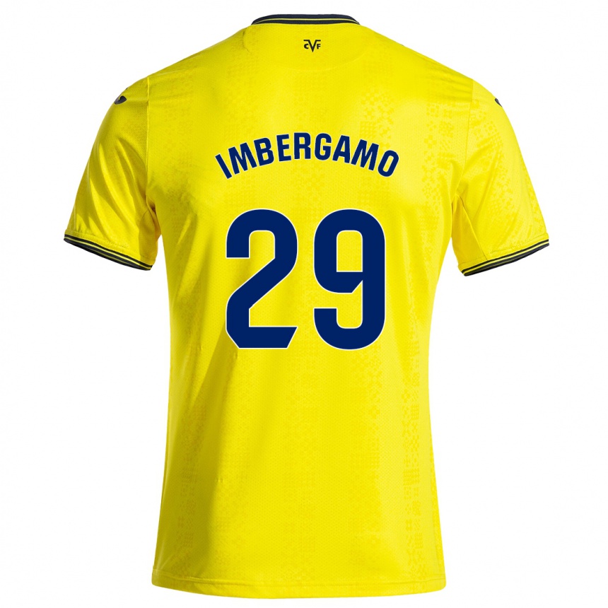 Niño Fútbol Camiseta Mar Imbergamo #29 Amarillo Negro 1ª Equipación 2024/25 Argentina