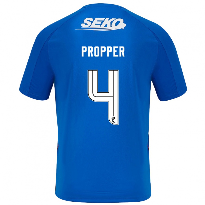 Niño Fútbol Camiseta Robin Pröpper #4 Azul Oscuro 1ª Equipación 2024/25 Argentina