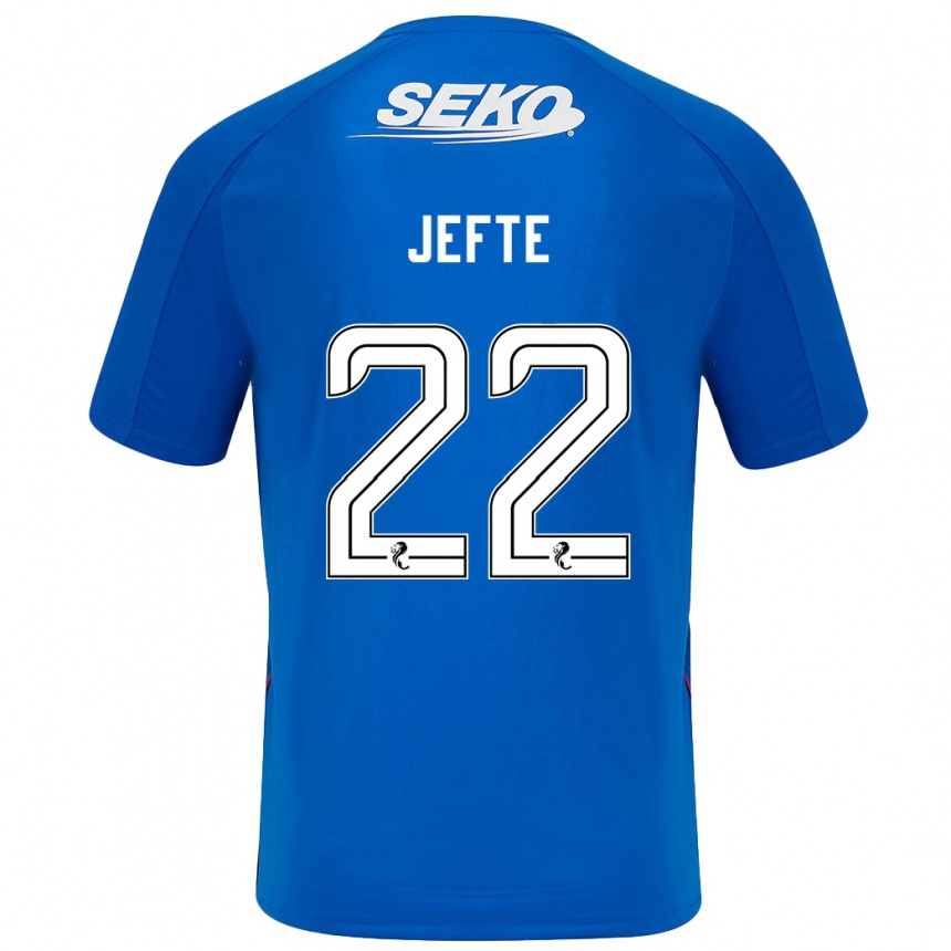 Niño Fútbol Camiseta Jefté #22 Azul Oscuro 1ª Equipación 2024/25 Argentina