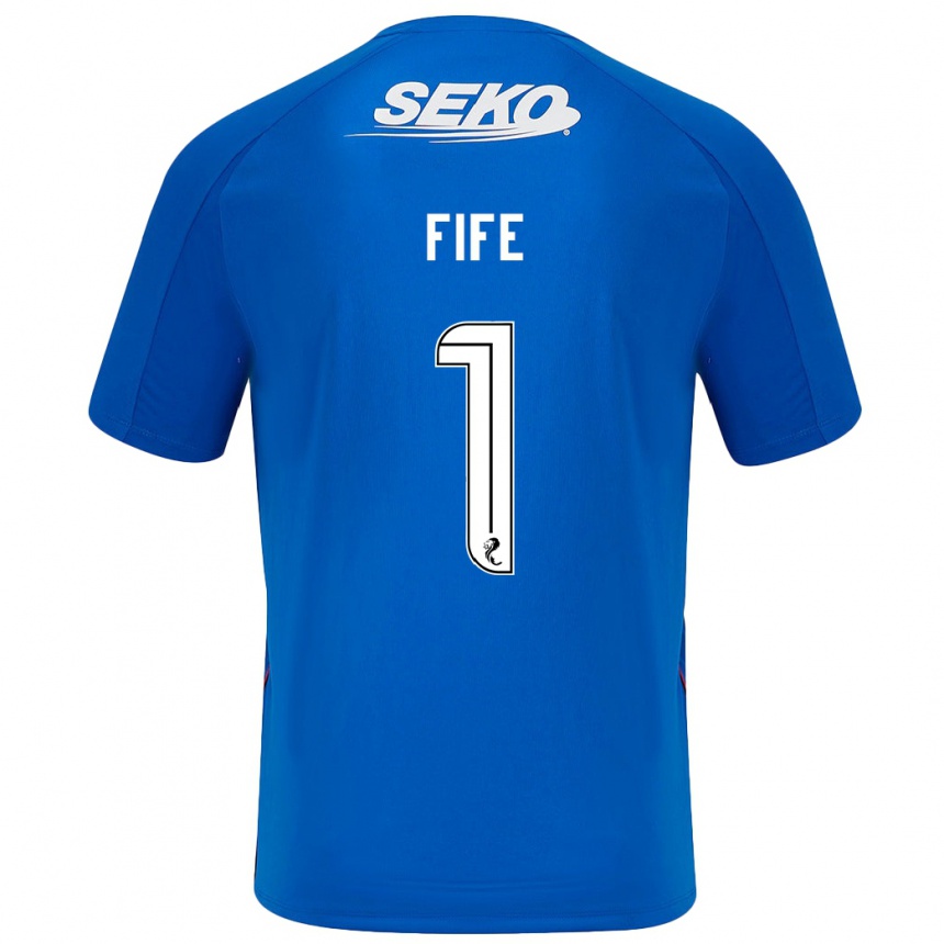 Niño Fútbol Camiseta Jenna Fife #1 Azul Oscuro 1ª Equipación 2024/25 Argentina