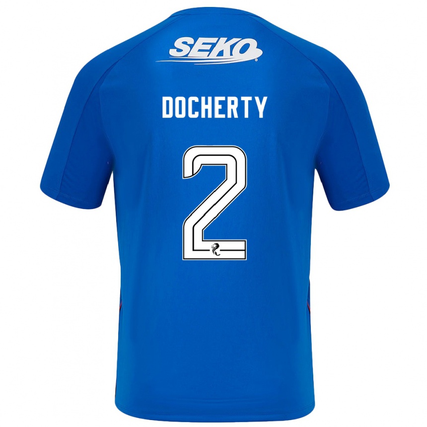 Niño Fútbol Camiseta Nicola Docherty #2 Azul Oscuro 1ª Equipación 2024/25 Argentina