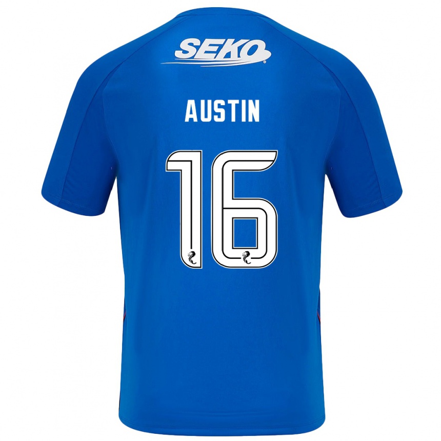 Niño Fútbol Camiseta Eilidh Austin #16 Azul Oscuro 1ª Equipación 2024/25 Argentina