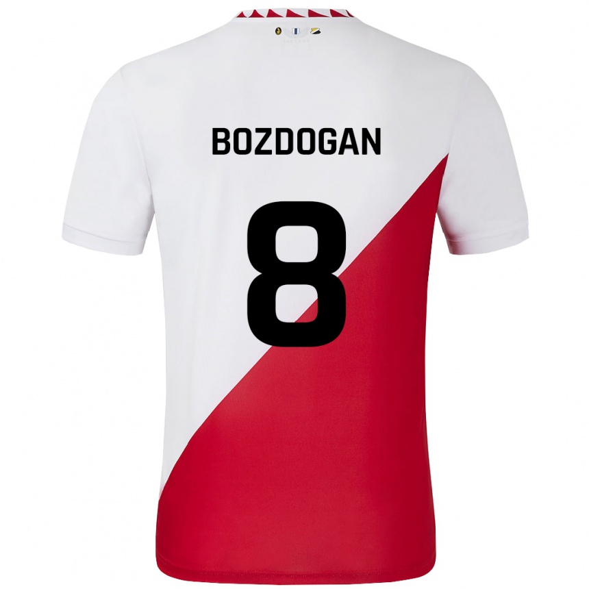 Niño Fútbol Camiseta Can Bozdogan #8 Blanco Rojo 1ª Equipación 2024/25 Argentina