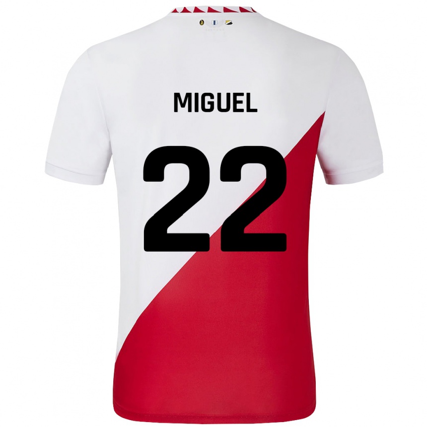 Niño Fútbol Camiseta Miguel Rodríguez #22 Blanco Rojo 1ª Equipación 2024/25 Argentina