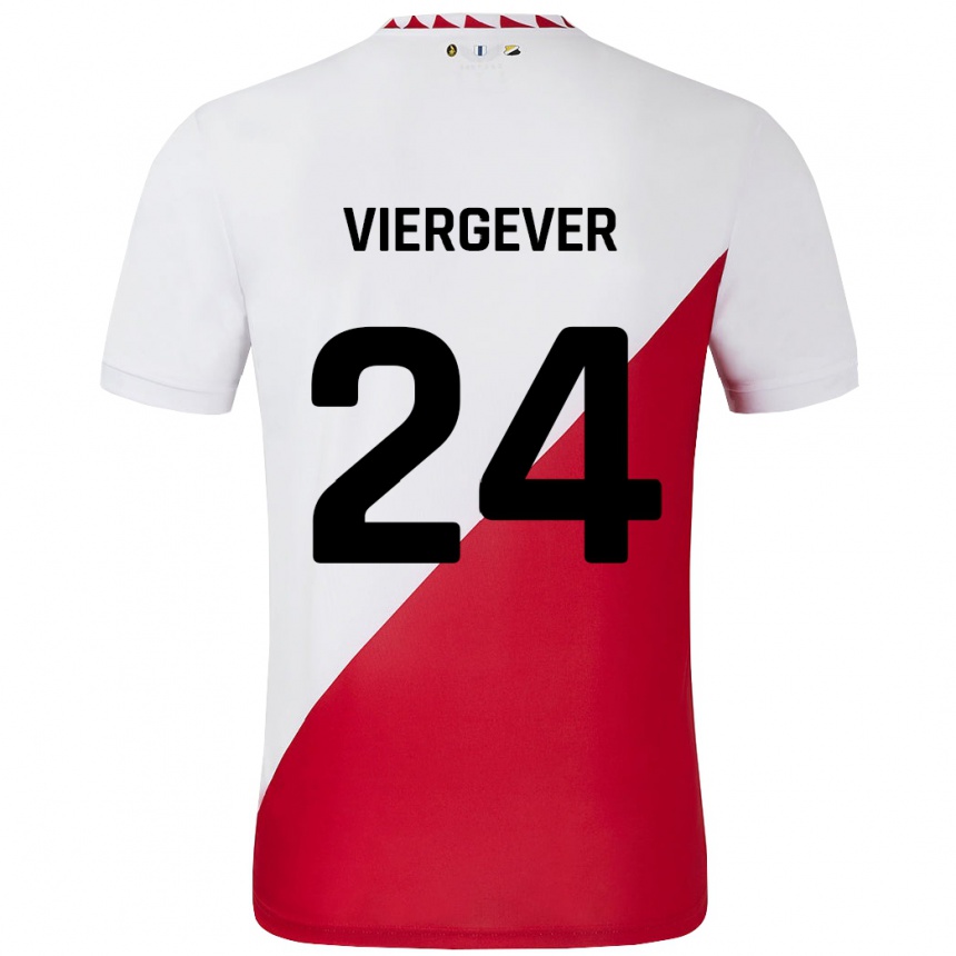 Niño Fútbol Camiseta Nick Viergever #24 Blanco Rojo 1ª Equipación 2024/25 Argentina