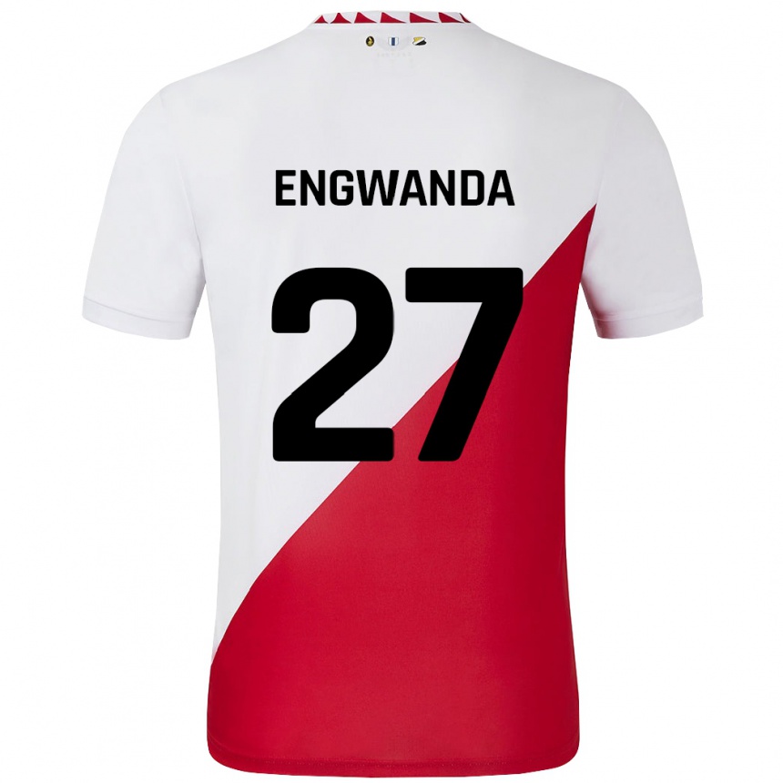 Niño Fútbol Camiseta Alonzo Engwanda #27 Blanco Rojo 1ª Equipación 2024/25 Argentina