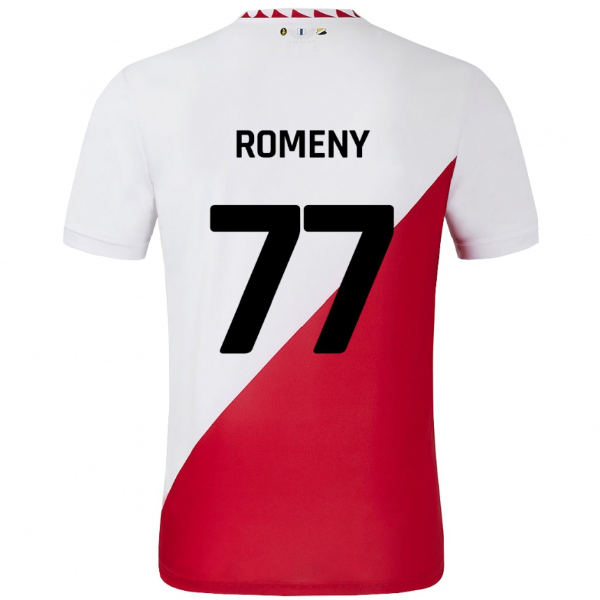 Niño Fútbol Camiseta Ole Romeny #77 Blanco Rojo 1ª Equipación 2024/25 Argentina