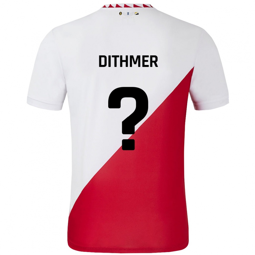 Niño Fútbol Camiseta Andreas Dithmer #0 Blanco Rojo 1ª Equipación 2024/25 Argentina