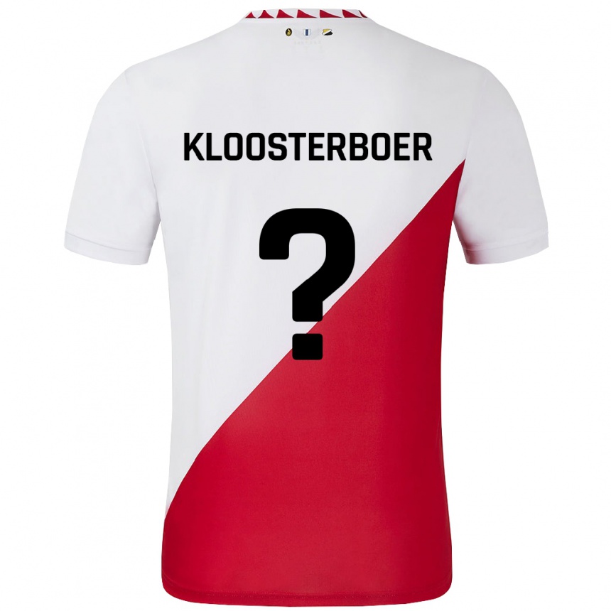 Niño Fútbol Camiseta Per Kloosterboer #0 Blanco Rojo 1ª Equipación 2024/25 Argentina