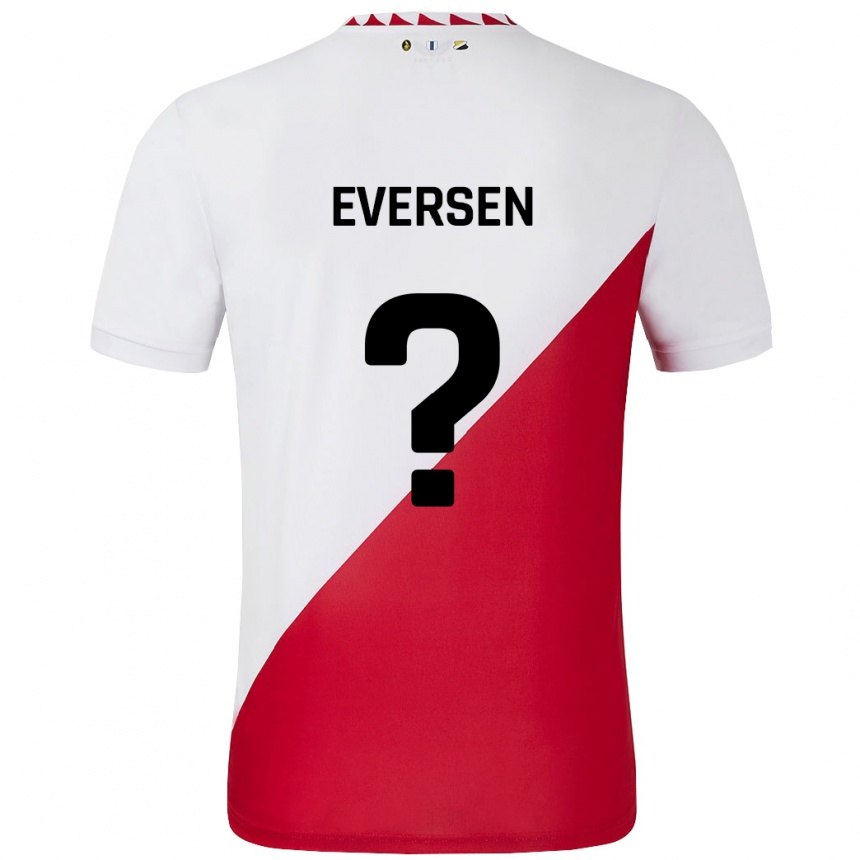 Niño Fútbol Camiseta Justin Eversen #0 Blanco Rojo 1ª Equipación 2024/25 Argentina