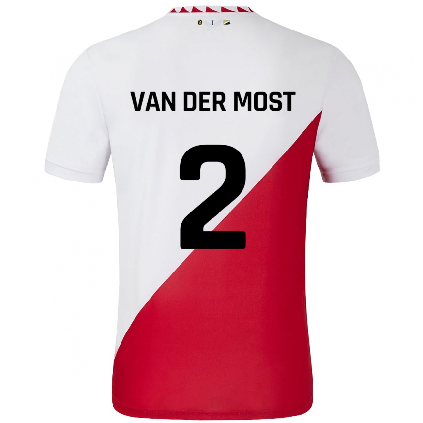 Niño Fútbol Camiseta Liza Van Der Most #2 Blanco Rojo 1ª Equipación 2024/25 Argentina