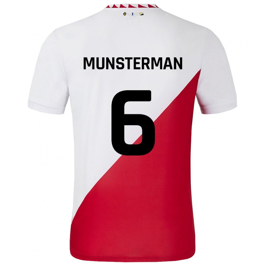 Niño Fútbol Camiseta Marthe Munsterman #6 Blanco Rojo 1ª Equipación 2024/25 Argentina