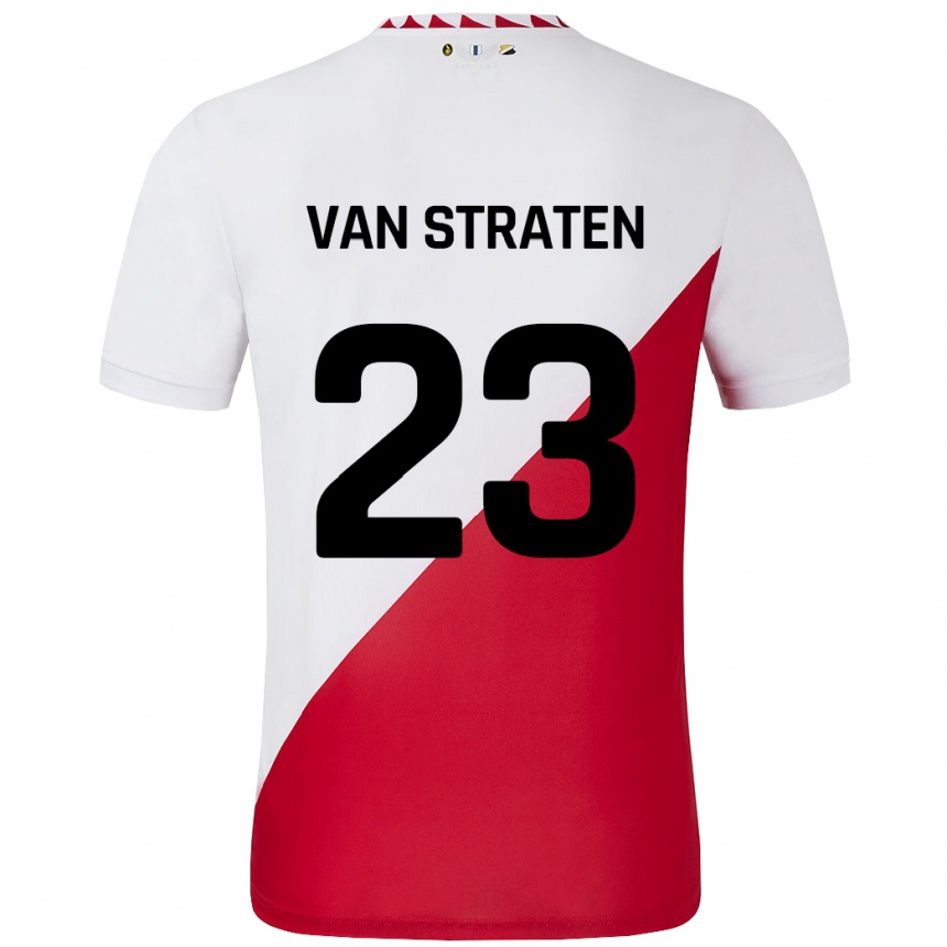 Niño Fútbol Camiseta Dieke Van Straten #23 Blanco Rojo 1ª Equipación 2024/25 Argentina