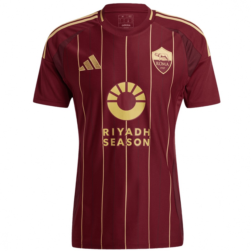 Niño Fútbol Camiseta Benedetta Glionna #18 Rojo Marrón Dorado 1ª Equipación 2024/25 Argentina