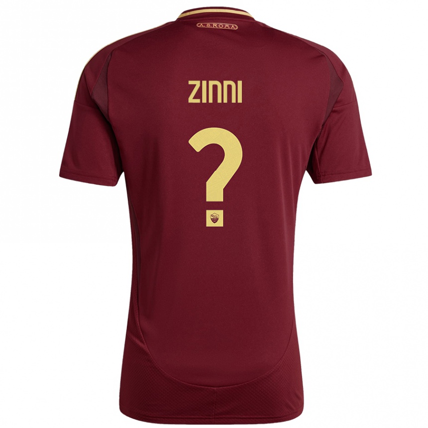 Niño Fútbol Camiseta Raul Zinni #0 Rojo Marrón Dorado 1ª Equipación 2024/25 Argentina