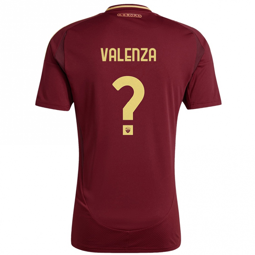 Niño Fútbol Camiseta Salvatore Valenza #0 Rojo Marrón Dorado 1ª Equipación 2024/25 Argentina