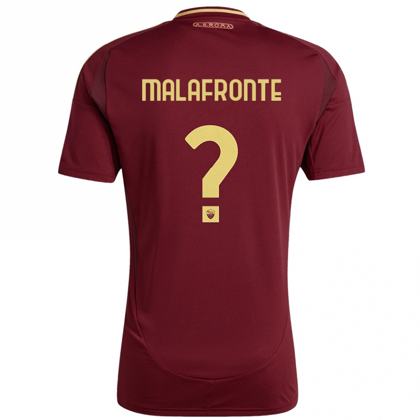 Niño Fútbol Camiseta Matteo Malafronte #0 Rojo Marrón Dorado 1ª Equipación 2024/25 Argentina