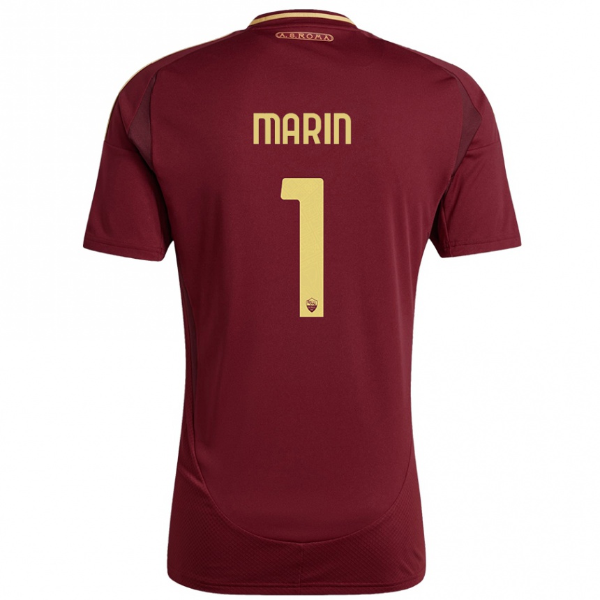 Niño Fútbol Camiseta Renato Marin #1 Rojo Marrón Dorado 1ª Equipación 2024/25 Argentina