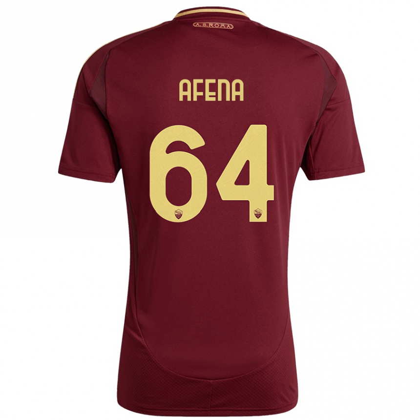 Niño Fútbol Camiseta Felix Afena-Gyan #64 Rojo Marrón Dorado 1ª Equipación 2024/25 Argentina