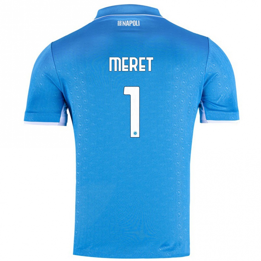 Niño Fútbol Camiseta Alex Meret #1 Azul Cielo 1ª Equipación 2024/25 Argentina