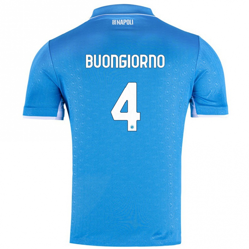 Niño Fútbol Camiseta Alessandro Buongiorno #4 Azul Cielo 1ª Equipación 2024/25 Argentina