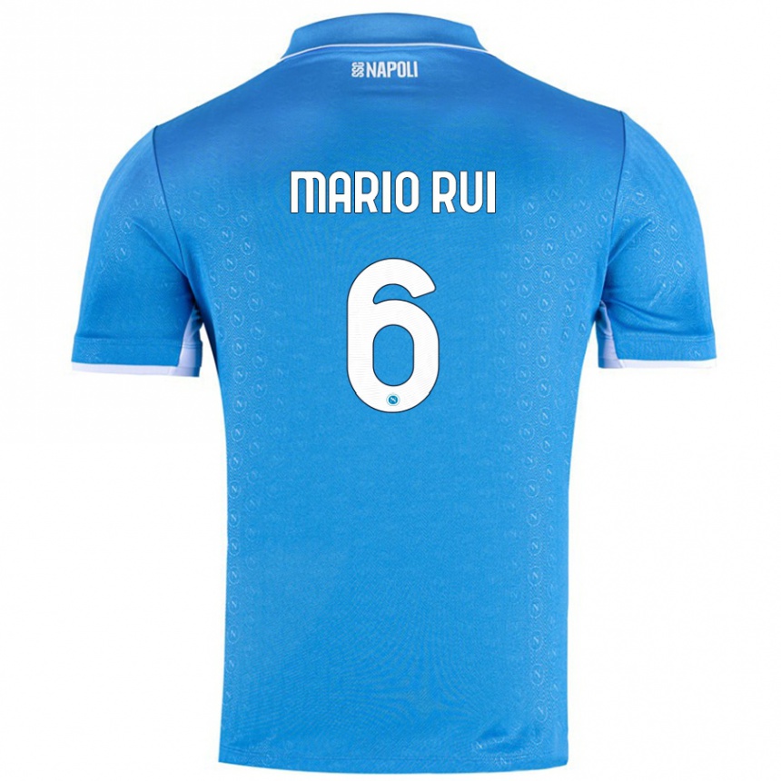 Niño Fútbol Camiseta Mario Rui #6 Azul Cielo 1ª Equipación 2024/25 Argentina