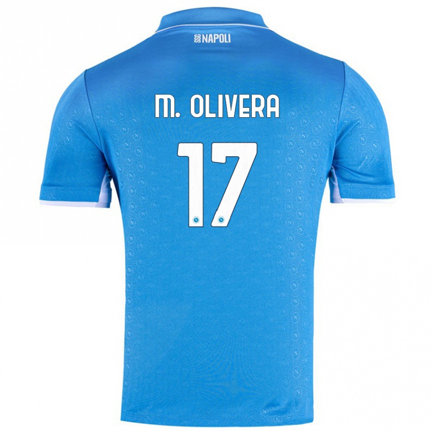 Niño Fútbol Camiseta Mathias Olivera #17 Azul Cielo 1ª Equipación 2024/25 Argentina