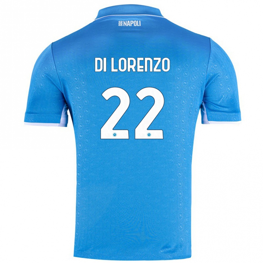 Niño Fútbol Camiseta Giovanni Di Lorenzo #22 Azul Cielo 1ª Equipación 2024/25 Argentina