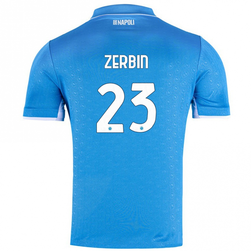 Niño Fútbol Camiseta Alessio Zerbin #23 Azul Cielo 1ª Equipación 2024/25 Argentina