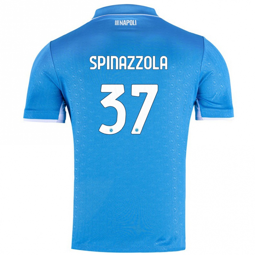 Niño Fútbol Camiseta Leonardo Spinazzola #37 Azul Cielo 1ª Equipación 2024/25 Argentina