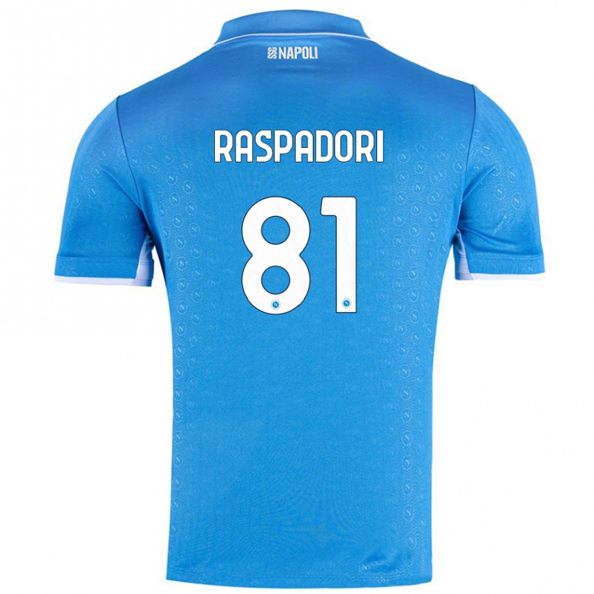 Niño Fútbol Camiseta Giacomo Raspadori #81 Azul Cielo 1ª Equipación 2024/25 Argentina