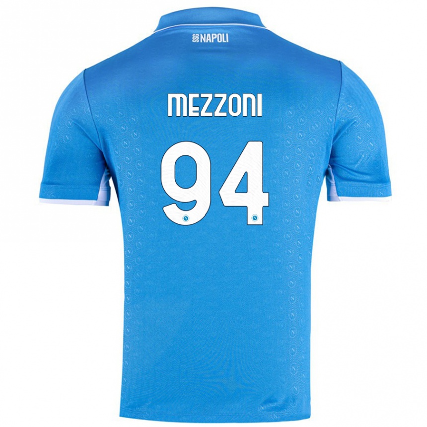 Niño Fútbol Camiseta Francesco Mezzoni #94 Azul Cielo 1ª Equipación 2024/25 Argentina