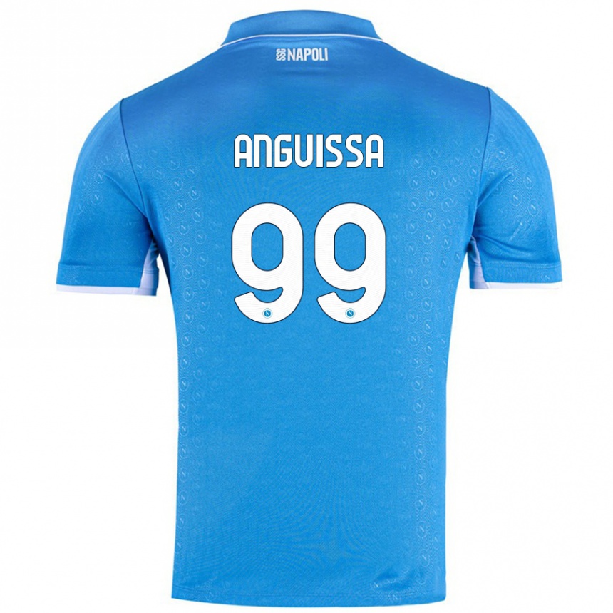 Niño Fútbol Camiseta Andre Zambo Anguissa #99 Azul Cielo 1ª Equipación 2024/25 Argentina