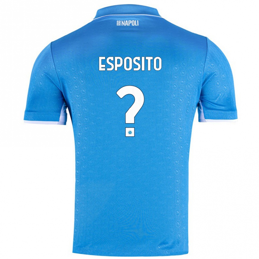 Niño Fútbol Camiseta Mattia Esposito #0 Azul Cielo 1ª Equipación 2024/25 Argentina