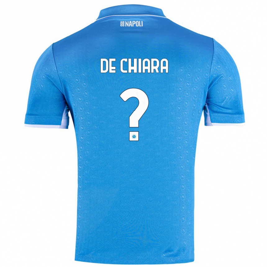 Niño Fútbol Camiseta Emmanuele De Chiara #0 Azul Cielo 1ª Equipación 2024/25 Argentina