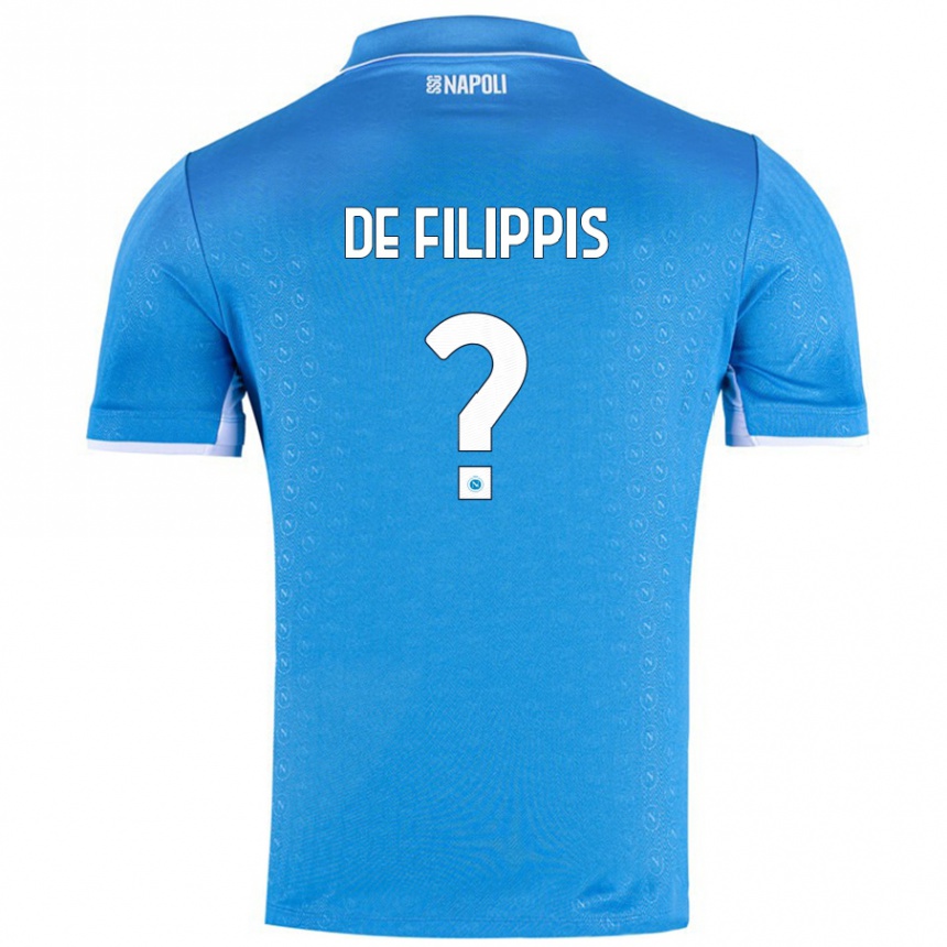 Niño Fútbol Camiseta Antonio De Filippis #0 Azul Cielo 1ª Equipación 2024/25 Argentina