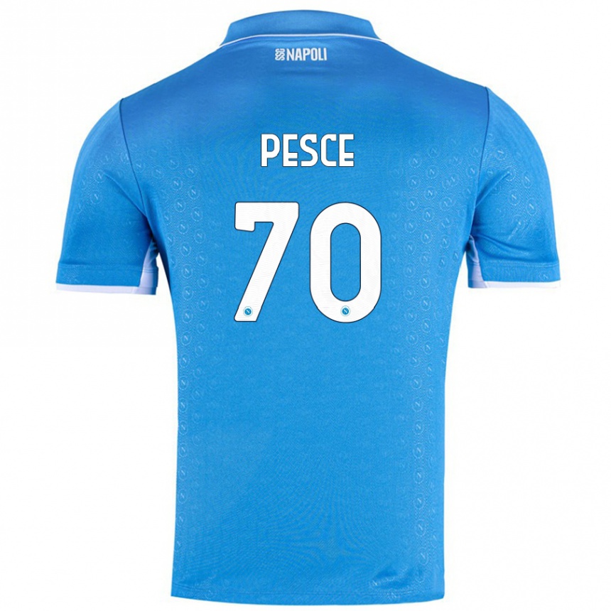 Niño Fútbol Camiseta Antonio Pesce #70 Azul Cielo 1ª Equipación 2024/25 Argentina