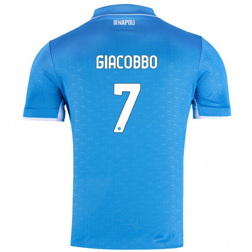 Niño Fútbol Camiseta Giulia Giacobbo #7 Azul Cielo 1ª Equipación 2024/25 Argentina