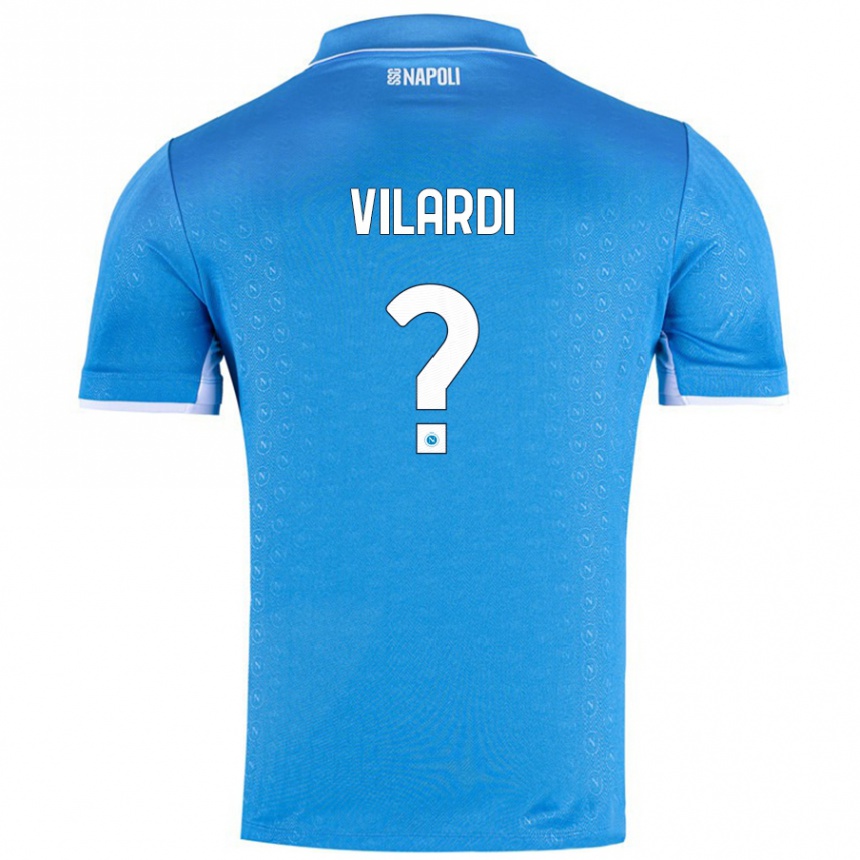 Niño Fútbol Camiseta Mario Vilardi #0 Azul Cielo 1ª Equipación 2024/25 Argentina