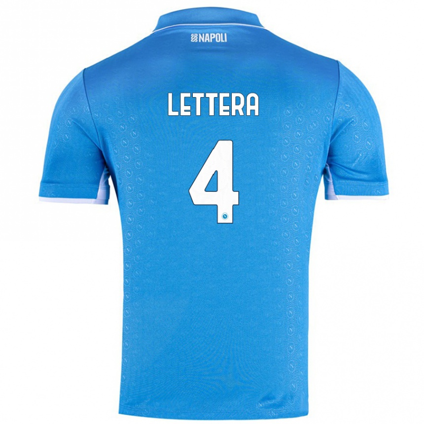 Niño Fútbol Camiseta Alessio Lettera #4 Azul Cielo 1ª Equipación 2024/25 Argentina