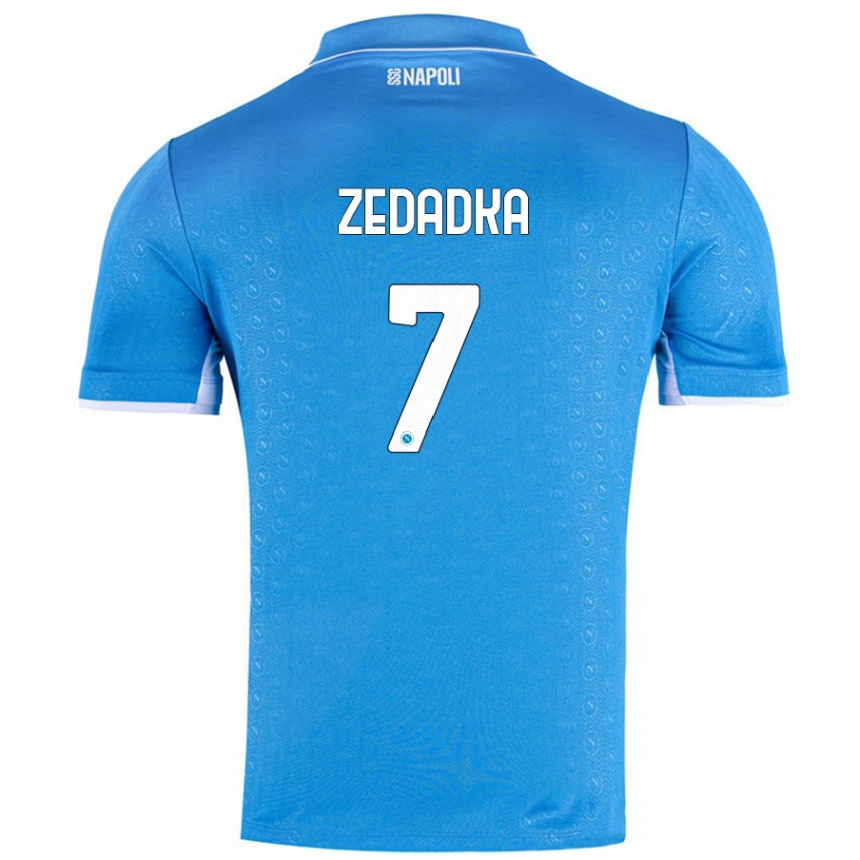 Niño Fútbol Camiseta Karim Zedadka #7 Azul Cielo 1ª Equipación 2024/25 Argentina