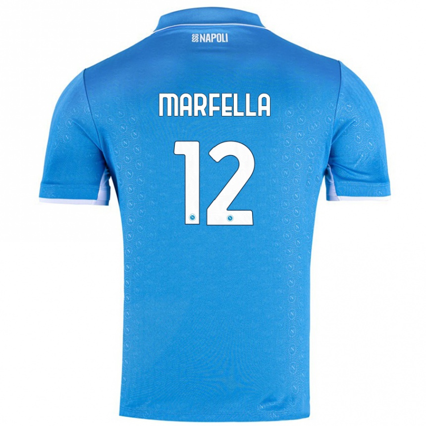 Niño Fútbol Camiseta Davide Marfella #12 Azul Cielo 1ª Equipación 2024/25 Argentina