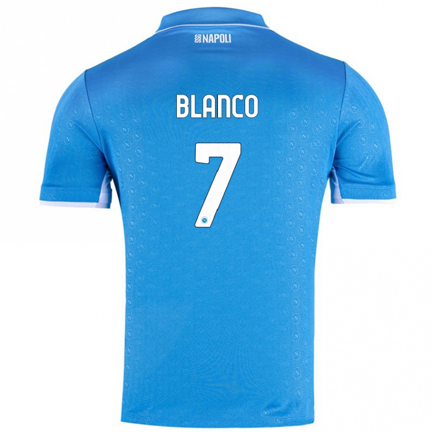 Niño Fútbol Camiseta Gimena Blanco #7 Azul Cielo 1ª Equipación 2024/25 Argentina