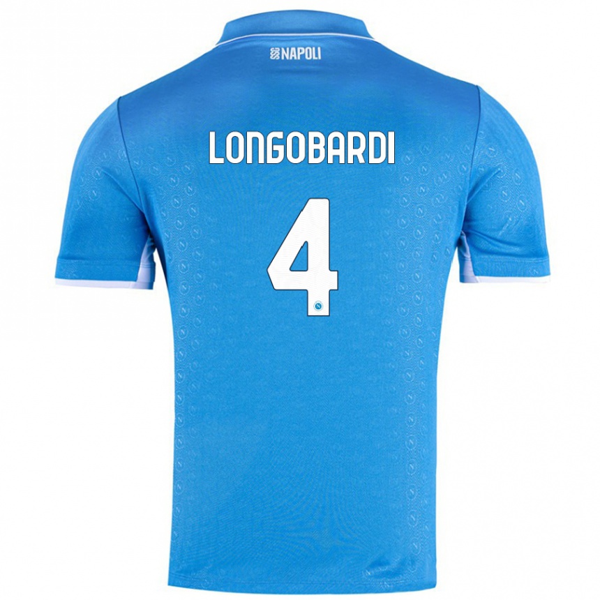 Niño Fútbol Camiseta Salvatore Longobardi #4 Azul Cielo 1ª Equipación 2024/25 Argentina